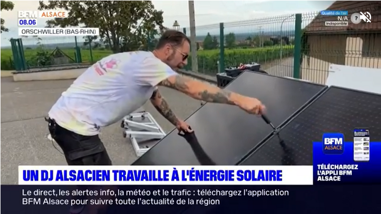Un DJ alsacien fait fonctionner sa sono grâce à des panneaux solaires